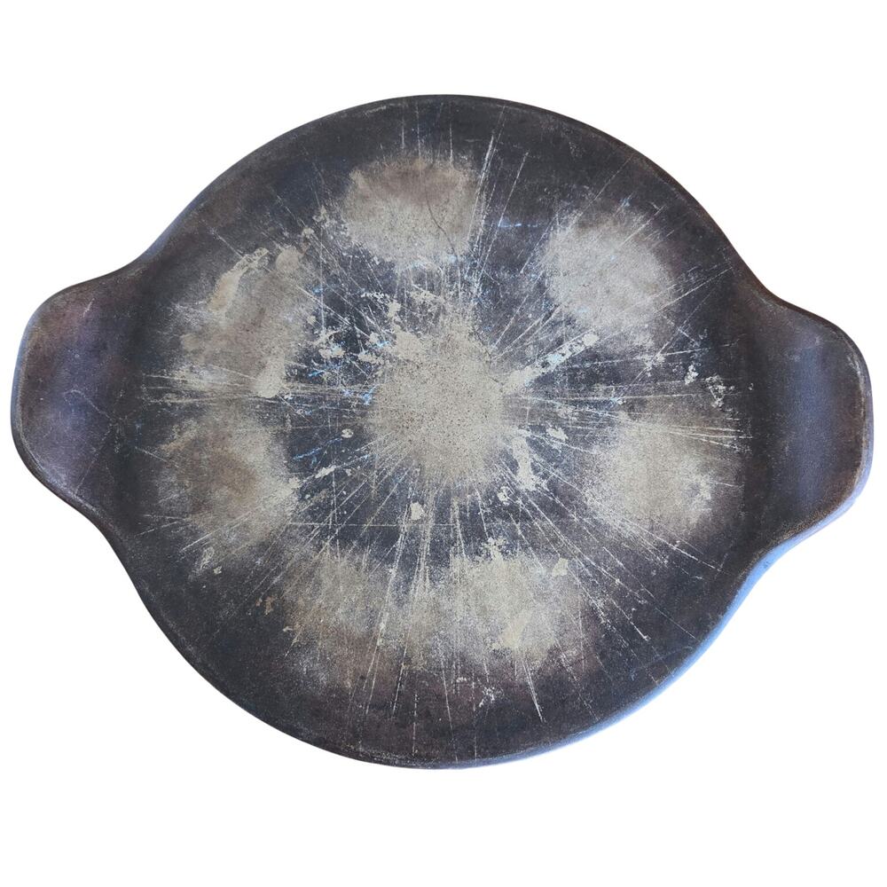 Pampered Chef family heritage 13" round baking pizza stone handles